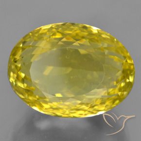 Quarzo Bombo Giallo naturale da 27.92 ct, Ovale, VVS-VS