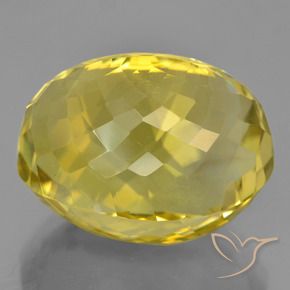Quarzo Bombo Giallo naturale da 27.92 ct, Ovale, VVS-VS