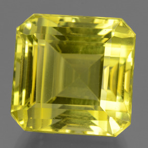 Quarzo Giallo limone naturale da 20.86 ct, Taglio smeraldo, VVS-VS