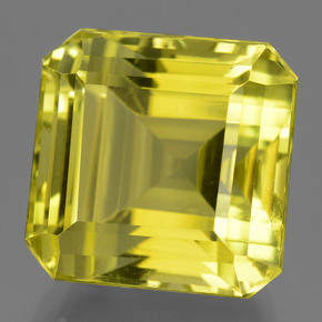 Quarzo Giallo limone naturale da 20.86 ct, Taglio smeraldo, VVS-VS