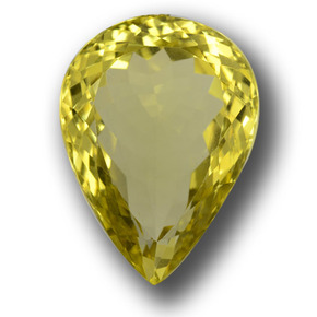 Quarzo naturale giallo da 17,50 ct, taglio a pera, VVS