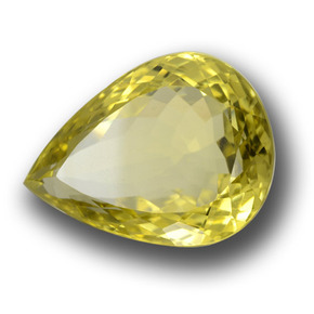 Quarzo naturale giallo da 17,50 ct, taglio a pera, VVS