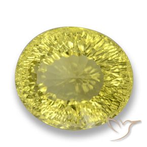 Quarzo Bombo Giallo naturale da 27.80 ct, Ovale, VVS