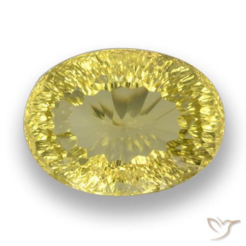 33.78ct Naturale Giallo Ananas Chiaro Quarzo, Ovale, VVS