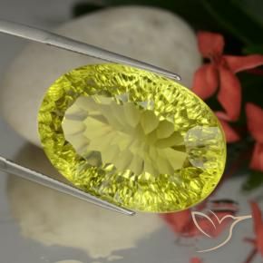 Quarzo Giallo mais naturale da 37.08 ct, Ovale, VVS
