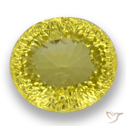 38.26ct Naturale Bombo Giallo Quarzo, Ovale, VVS