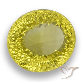 Quarzo Bombo Giallo naturale da 38.26 ct, Ovale, VVS