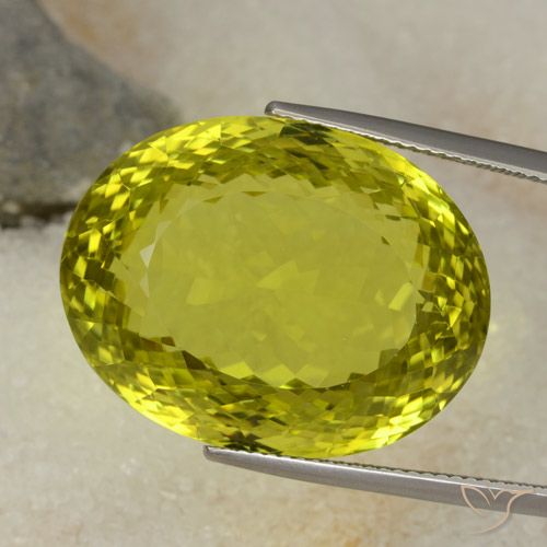 52.58ct Naturale Giallo verdastro Quarzo, Ovale, VVS
