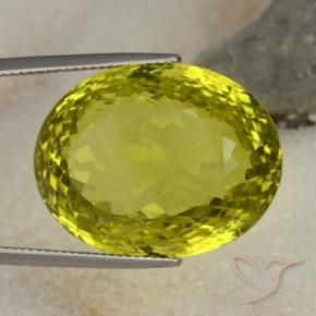 Quarzo Giallo verdastro naturale da 52.58 ct, Ovale, VVS