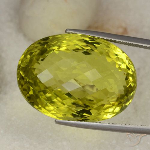 41.13ct Naturale Giallo verdastro Quarzo, Ovale, VVS