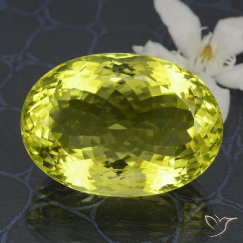 Quarzo Limone giallo naturale da 44.72 ct, Ovale, VVS-VS