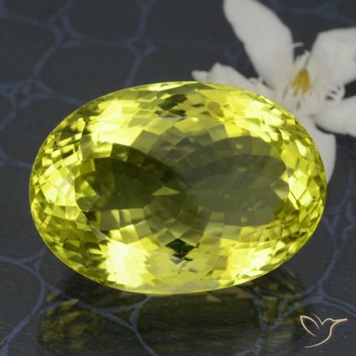 Quarzo Limone giallo naturale da 44.72 ct, Ovale, VVS-VS