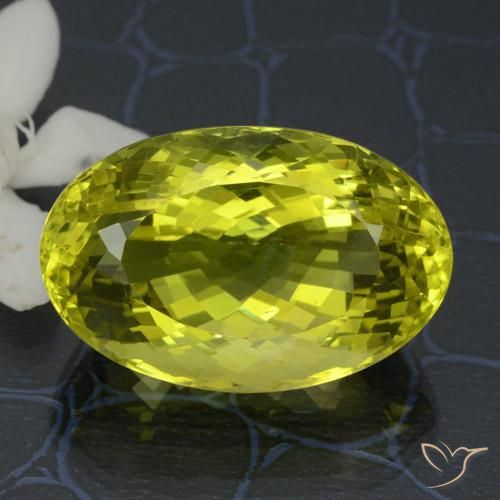 38.11ct Naturale Giallo medio Quarzo, Ovale, VVS-VS
