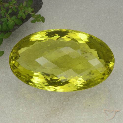 130.99ct Naturale Limone giallo Quarzo, Ovale, VVS