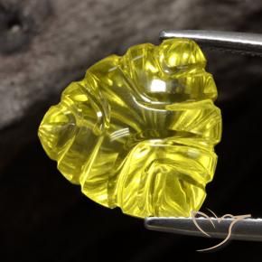 Quarzo Giallo intenso naturale da 13.92 ct, Taglio trillion, Trasparente