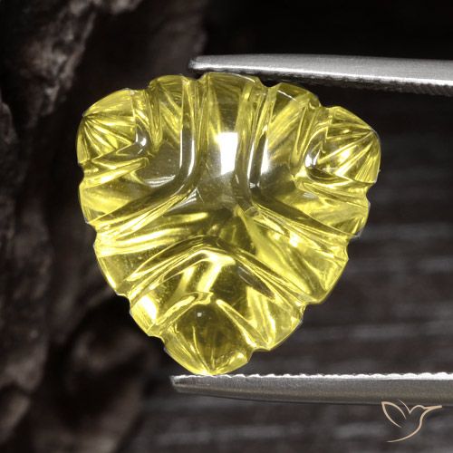 15.33ct Naturale Giallo Ananas Chiaro Quarzo, Taglio trillion, Trasparente