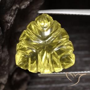 Quarzo Giallo Ananas Chiaro naturale da 15.33 ct, Taglio trillion, Trasparente