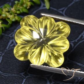 Quarzo Giallo medio naturale da 18.68 ct, Taglio a fiore, Trasparente