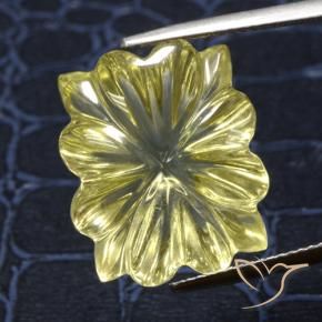 Quarzo Giallo pallido naturale da 16.49 ct, Taglio a fiore, Trasparente