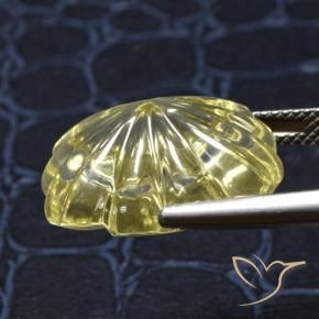 Quarzo Giallo pallido naturale da 16.49 ct, Taglio a fiore, Trasparente