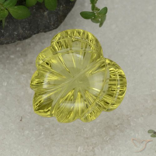 15.29ct Naturale Giallo chiaro Quarzo, Taglio a fantasia, Trasparente
