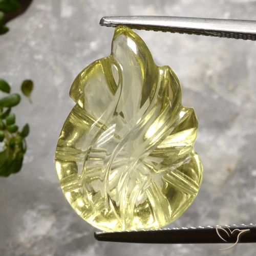 12.97ct Naturale Giallo pallido Quarzo, Taglio a fantasia, Trasparente