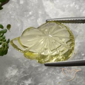 Quarzo Giallo pallido naturale da 12.97 ct, Taglio a fantasia, Trasparente