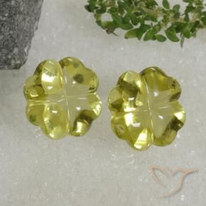 Gemme di Quarzo Giallo medio naturale da 19.42 ct, Taglio a fiore, Trasparente