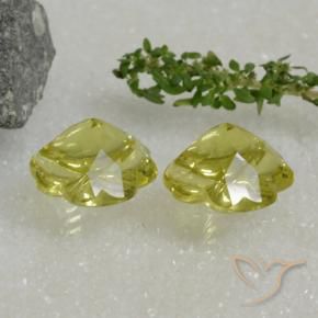 Gemme di Quarzo Giallo medio naturale da 19.42 ct, Taglio a fiore, Trasparente