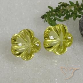 Gemme di Quarzo Giallo medio naturale da 18.82 ct, Taglio a fiore, Trasparente