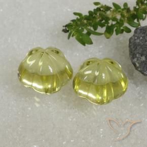 Gemme di Quarzo Giallo medio naturale da 18.82 ct, Taglio a fiore, Trasparente