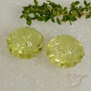 Gemme di Quarzo Giallo chiaro naturale da 22.87 ct, Taglio a fiore, Trasparente