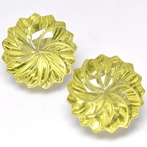 Quarzo naturale giallo da 24,54 ct, taglio fiore, trasparente