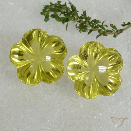64.06ctw Naturale Limone giallo Quarzo, Taglio a fiore, Trasparente