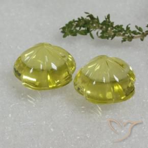 Gemme di Quarzo Limone giallo naturale da 64.06 ct, Taglio a fiore, Trasparente