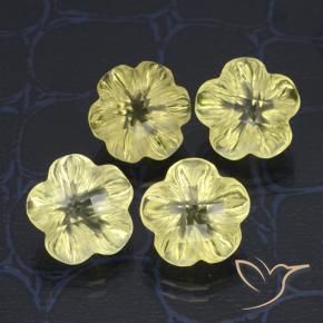 Gemme di Quarzo Giallo medio-chiaro naturale da 15.20 ct, Taglio a fiore, Trasparente