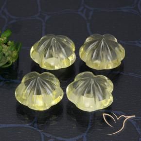 Gemme di Quarzo Giallo medio-chiaro naturale da 15.20 ct, Taglio a fiore, Trasparente
