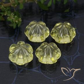 Gemme di Quarzo Giallo verdastro naturale da 16.85 ct, Taglio a fiore, Trasparente