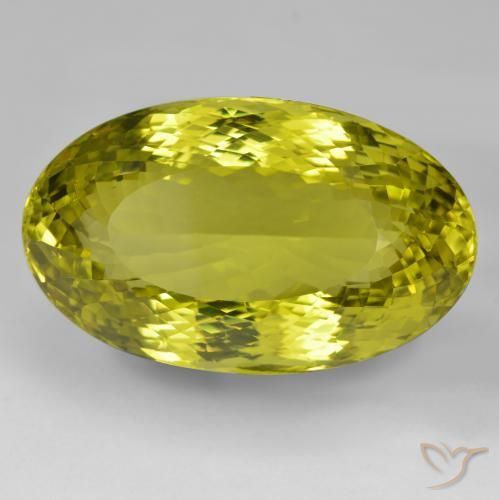 97.05ct Naturale Giallo verde Quarzo, Ovale, VVS