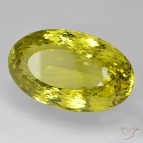 Quarzo Giallo verde naturale da 97.05 ct, Ovale, VVS