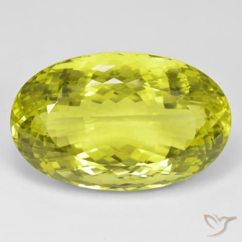 89.56ct Naturale Limone giallo Quarzo, Ovale, VVS