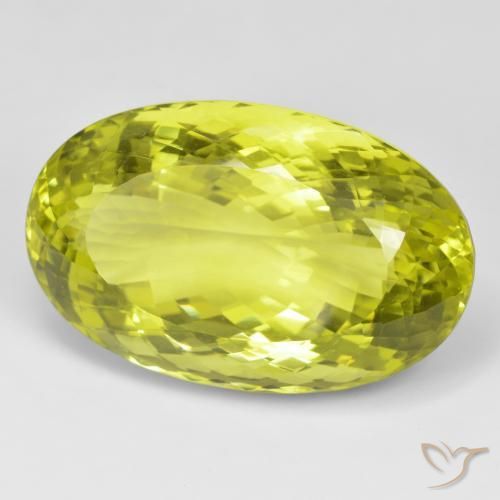Quarzo Limone giallo naturale da 89.56 ct, Ovale, VVS