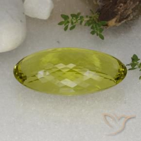 Quarzo Giallo verde naturale da 86.68 ct, Ovale, VVS