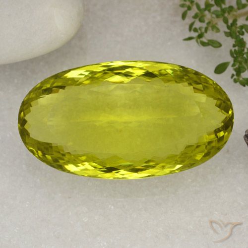 85.07ct Naturale Limone giallo Quarzo, Ovale, VVS