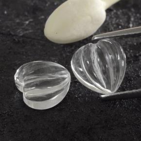 Gemme di Quarzo Bianco trasparente naturale da 3.22 ct, A forma di cuore, Trasparente