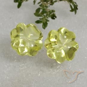 Gemme di Quarzo Limone giallo naturale da 19.38 ct, Taglio a fiore, Trasparente