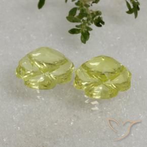 Gemme di Quarzo Limone giallo naturale da 19.38 ct, Taglio a fiore, Trasparente