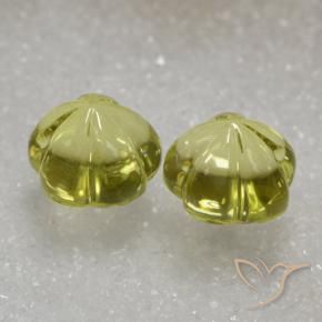 Gemme di Quarzo Giallo verdastro naturale da 15.78 ct, Taglio a fiore, Trasparente