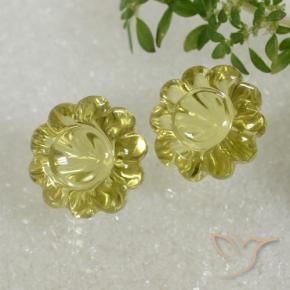 Gemme di Quarzo Giallo medio naturale da 14.53 ct, Taglio a fiore, Trasparente