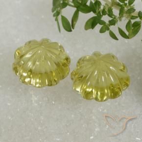 Gemme di Quarzo Giallo medio naturale da 14.53 ct, Taglio a fiore, Trasparente